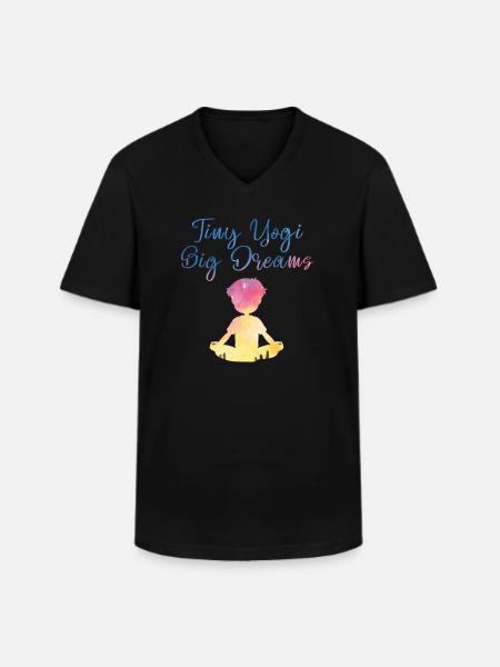 Tiny Yogi Big Dreams Meditation - Men's V-Neck T-Shirt - black