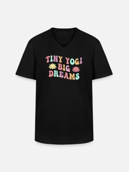 Tiny Yogi Big Dreams Meditation - Men's V-Neck T-Shirt - black
