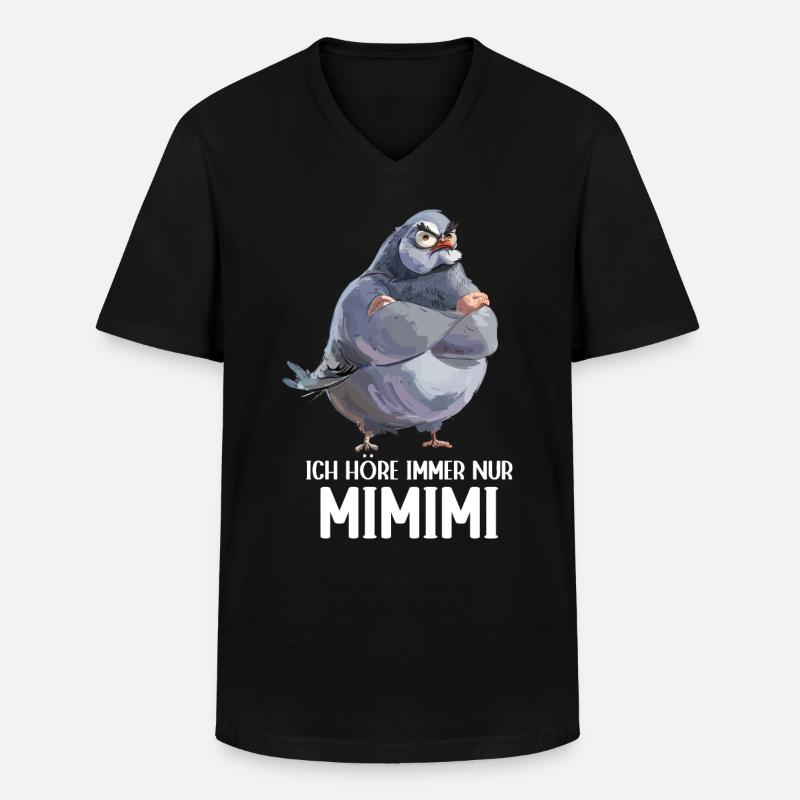 Taube Täubchen Vogel Taubenzüchter Mimimi - Männer-T-Shirt mit V-Ausschnitt - Schwarz