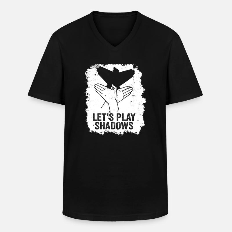 Jouons à Shadows Shadow Puppetry - T-shirt col V Homme - noir