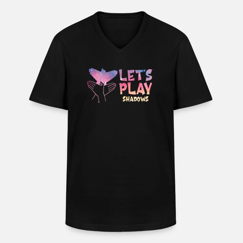 Let's Play Shadows Shadow Puppetry - Männer-T-Shirt mit V-Ausschnitt - Schwarz