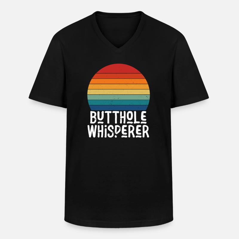 Arschloch-Flüsterer - Männer-T-Shirt mit V-Ausschnitt - Schwarz