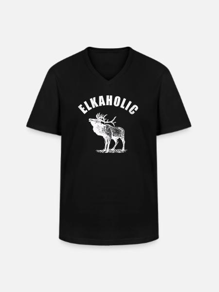 Elchjagd Elkaholische Jäger - Männer-T-Shirt mit V-Ausschnitt - Schwarz