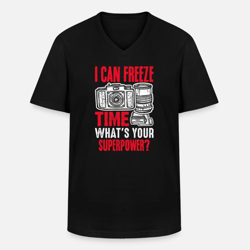 Fotograf Superkraft - Männer-T-Shirt mit V-Ausschnitt - Schwarz