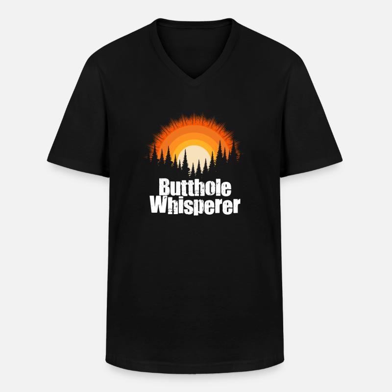 Arschloch-Flüsterer - Männer-T-Shirt mit V-Ausschnitt - Schwarz