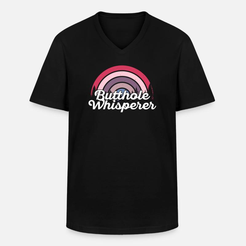 Arschloch-Flüsterer - Männer-T-Shirt mit V-Ausschnitt - Schwarz