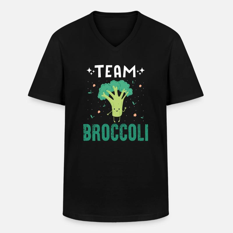 Team Broccoli - Männer-T-Shirt mit V-Ausschnitt - Schwarz