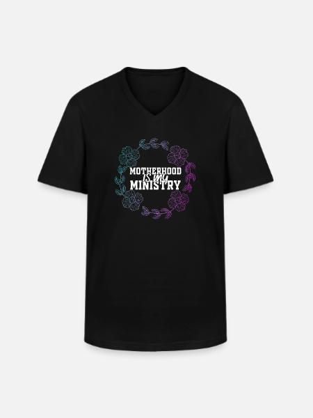 La maternité est mon ministère - T-shirt col V Homme - noir