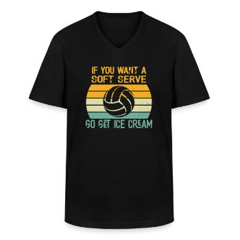 Wenn Sie ein Softeis wollen, holen Sie sich Eis - Männer-T-Shirt mit V-Ausschnitt - Schwarz - Vorne - AI Model Male 178 dark (178cm)