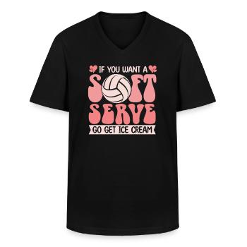 Wenn Sie ein Softeis wollen, holen Sie sich Eis - Männer-T-Shirt mit V-Ausschnitt - Schwarz - Vorne - AI Model Male 178 dark (178cm)