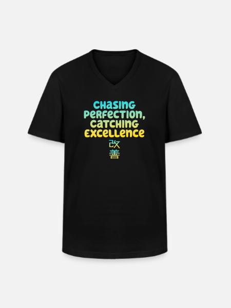 Kaizen Mindset Chasing Perfection - Men's V-Neck T-Shirt - black