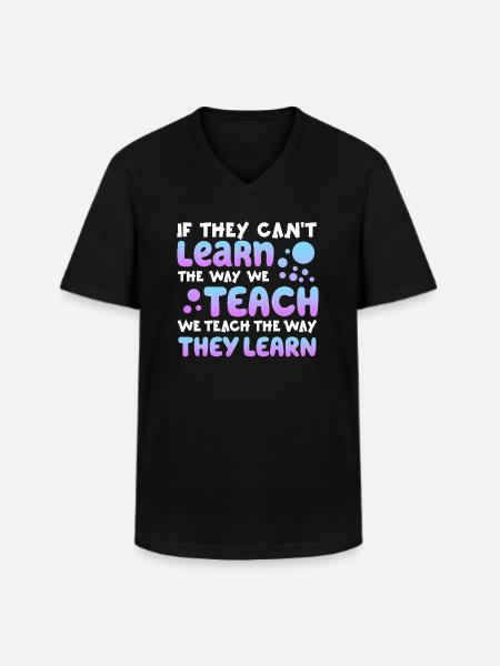 Autism Awareness SPED Teacher Learn - Men's V-Neck T-Shirt - black