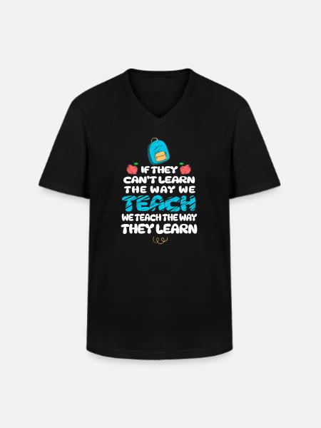 Autism Awareness SPED Teacher Learn - Men's V-Neck T-Shirt - black