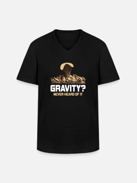 Hilarious Paramotor Gravity Meme - Men's V-Neck T-Shirt - black