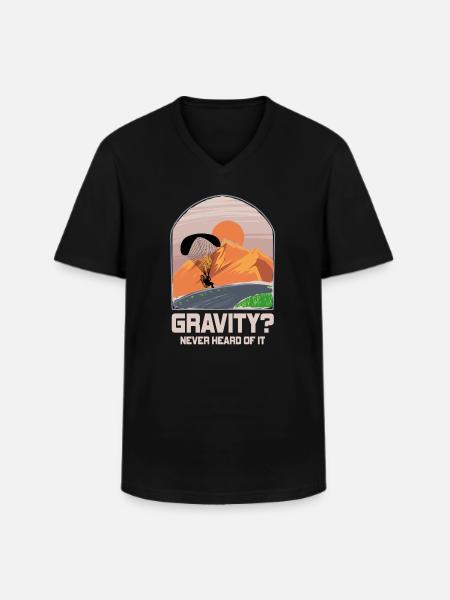 Hilarious Paramotor Gravity Meme - Men's V-Neck T-Shirt - black