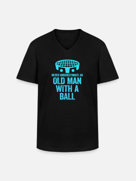 Old Roundnet Player - Men's V-Neck T-Shirt - black