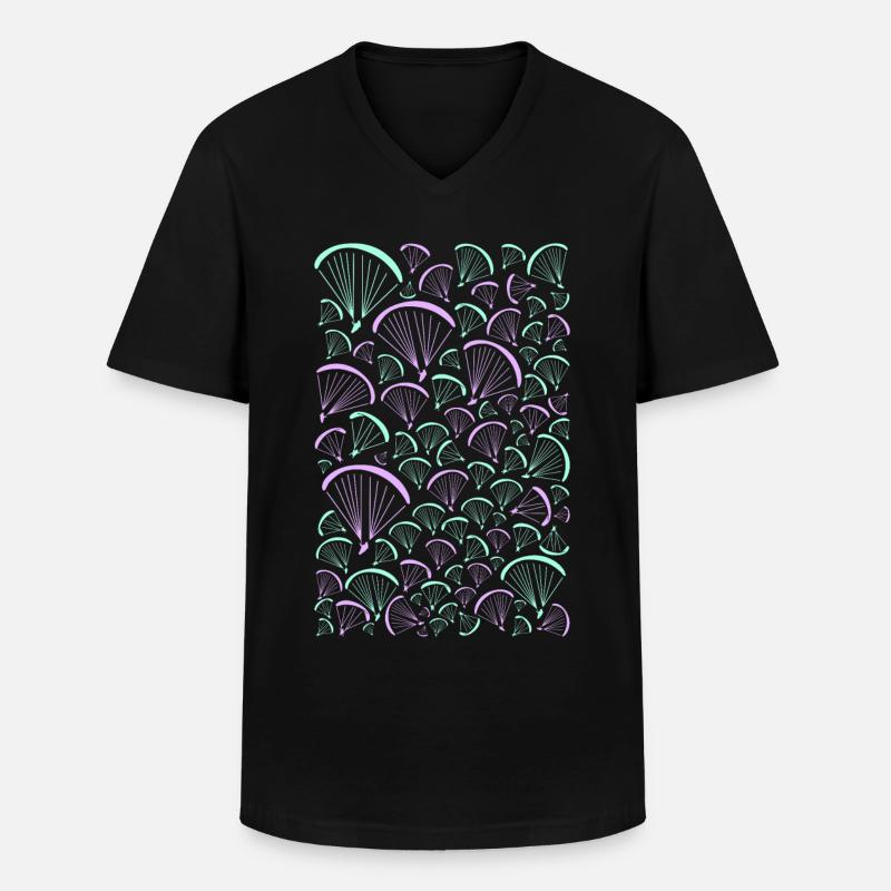 FLY high - Männer-T-Shirt mit V-Ausschnitt - Schwarz