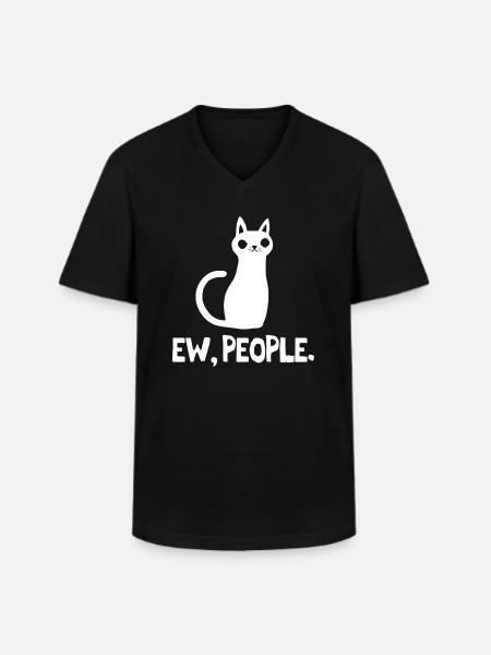 Ew People Cat Lover - Men's V-Neck T-Shirt - black