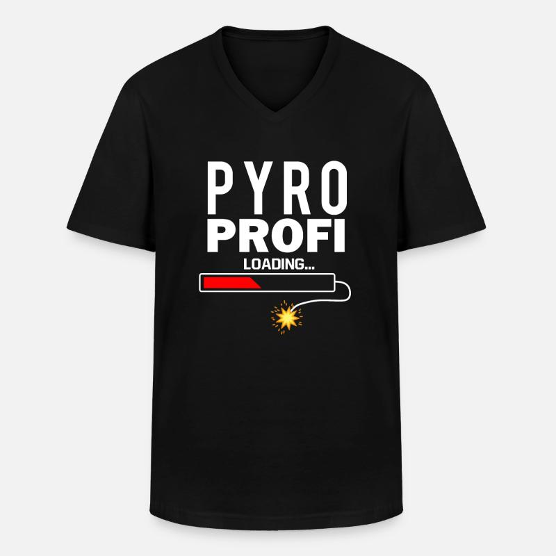 Pyro Profi Silvester pyrotechnics - Men's V-Neck T-Shirt - black