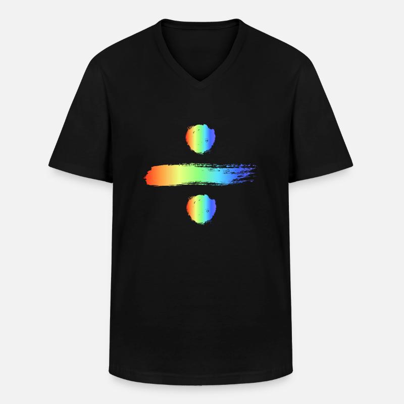 Pride Regenbogen Gleichberechtigung - Männer-T-Shirt mit V-Ausschnitt - Schwarz