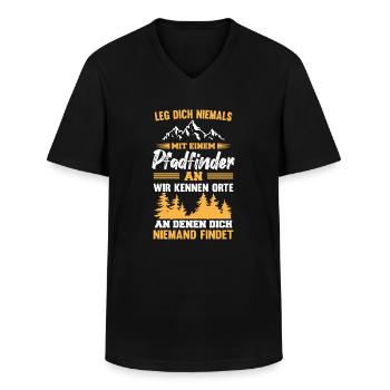 Lustiges Leg dich niemals mit einem Pfadfinder an - Männer-T-Shirt mit V-Ausschnitt - Schwarz - Vorne - AI Model Male 178 dark (178cm)