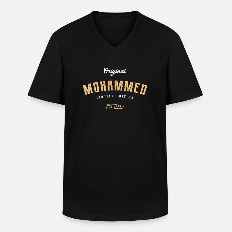 Mohammed Limited Edition - Männer-T-Shirt mit V-Ausschnitt - Schwarz