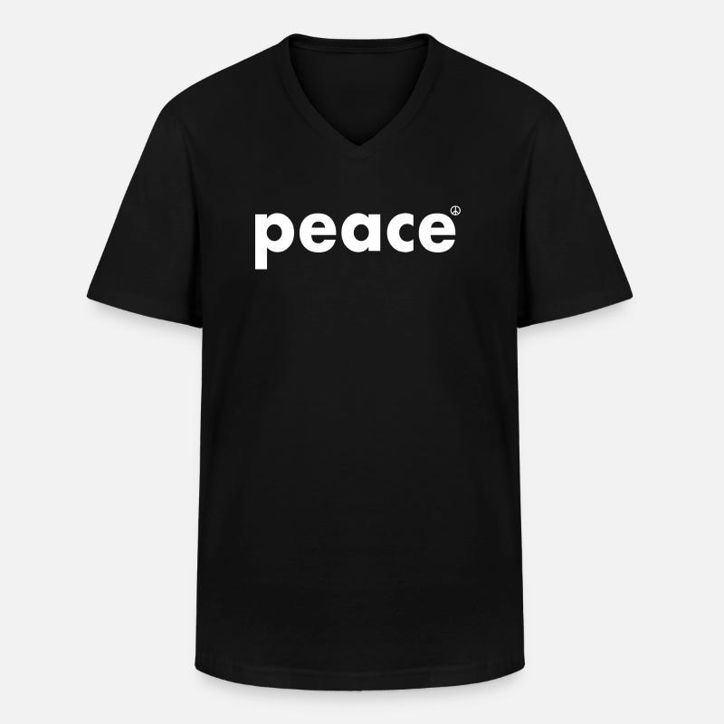 Peace - Männer-T-Shirt mit V-Ausschnitt - Schwarz