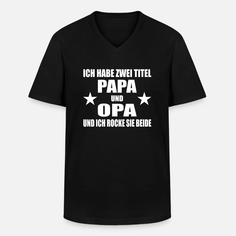 Papa - Männer-T-Shirt mit V-Ausschnitt - Schwarz