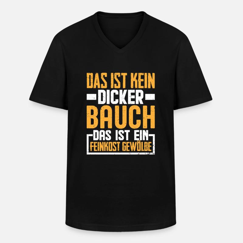 Dicker Bauch Lustig Spruch Geschenk - Männer-T-Shirt mit V-Ausschnitt - Schwarz
