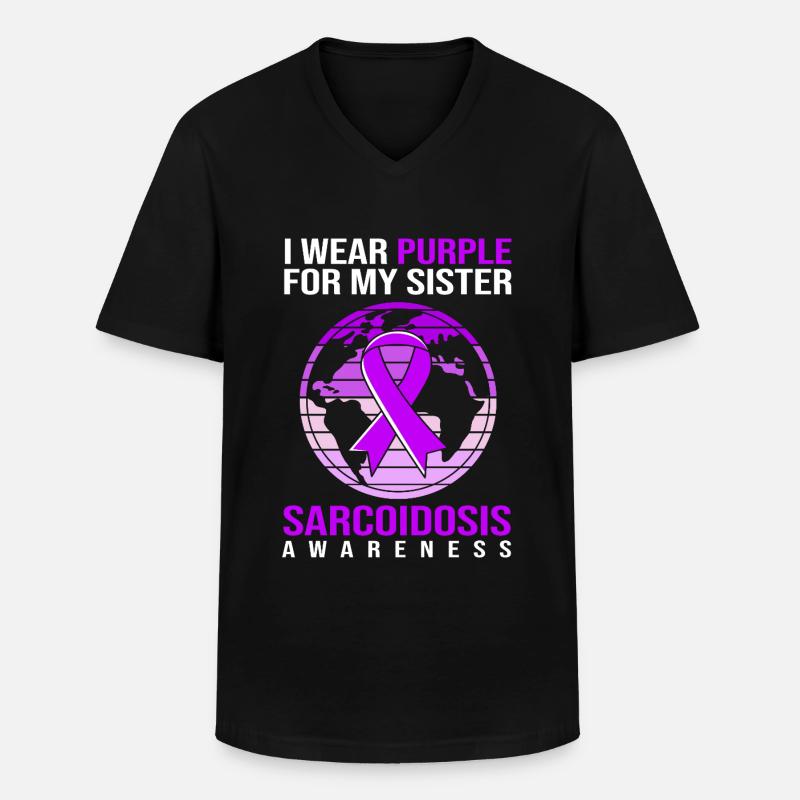 Sarkoidose Schwester - Männer-T-Shirt mit V-Ausschnitt - Schwarz