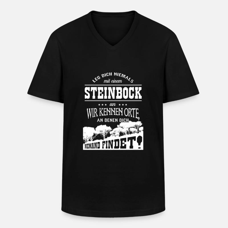 Steinbock - Männer-T-Shirt mit V-Ausschnitt - Schwarz