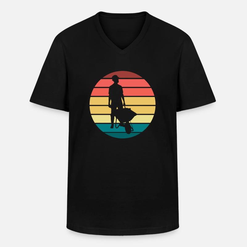 Bauarbeiter - Männer-T-Shirt mit V-Ausschnitt - Schwarz