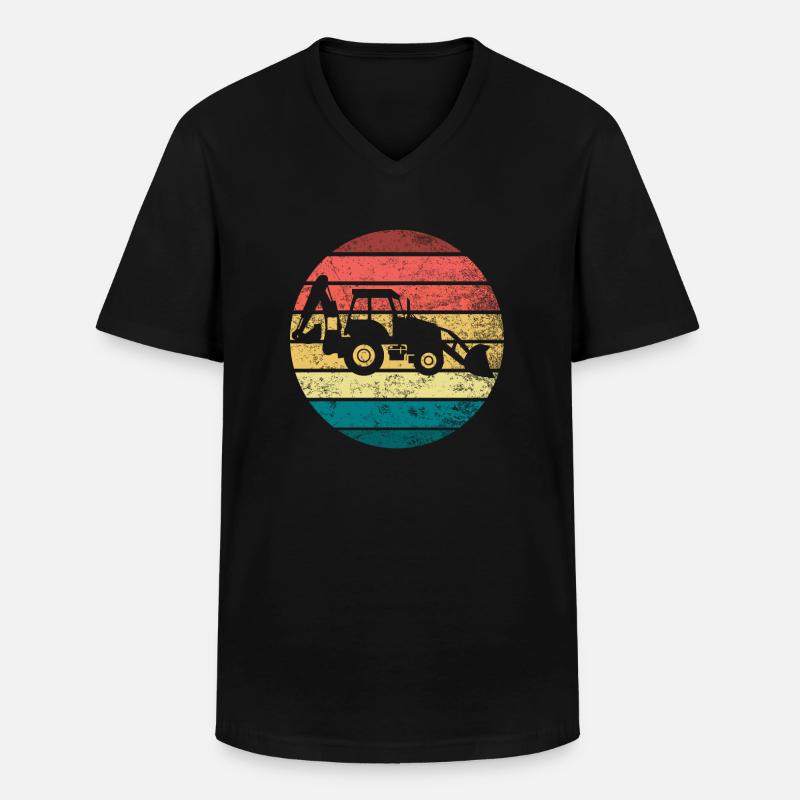 Traktor - Männer-T-Shirt mit V-Ausschnitt - Schwarz