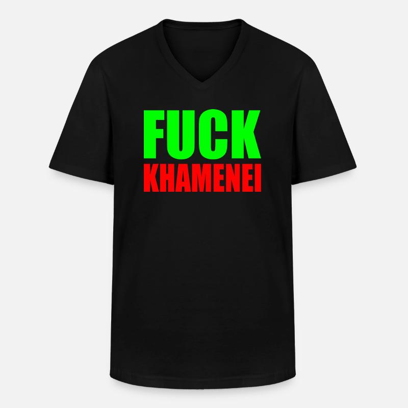 Fuck khamenei Chamenei - iran - Männer-T-Shirt mit V-Ausschnitt - Schwarz