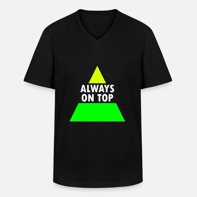 Always on top (split triangle) - Men's V-Neck T-Shirt - black