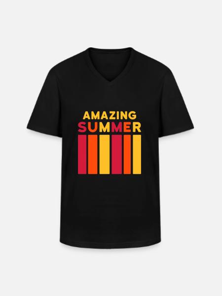 Amazing Summer (Balken) - Männer-T-Shirt mit V-Ausschnitt - Schwarz