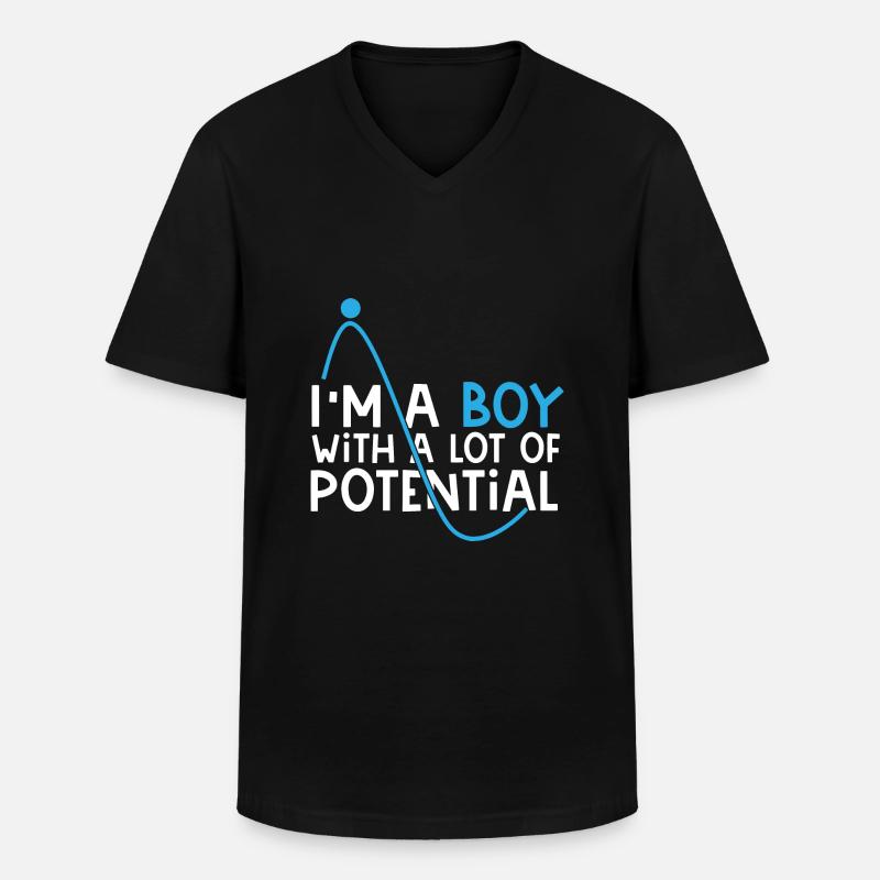 Kind Junge Jungs Geschenk - Männer-T-Shirt mit V-Ausschnitt - Schwarz