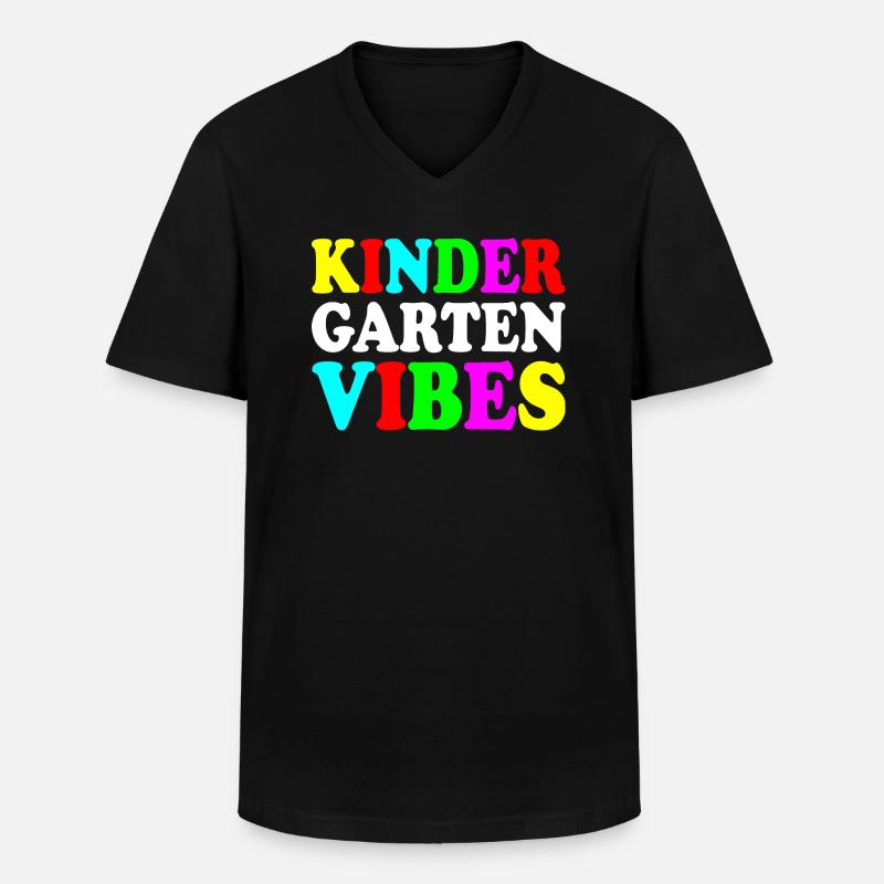 kindergarten vibes - Männer-T-Shirt mit V-Ausschnitt - Schwarz