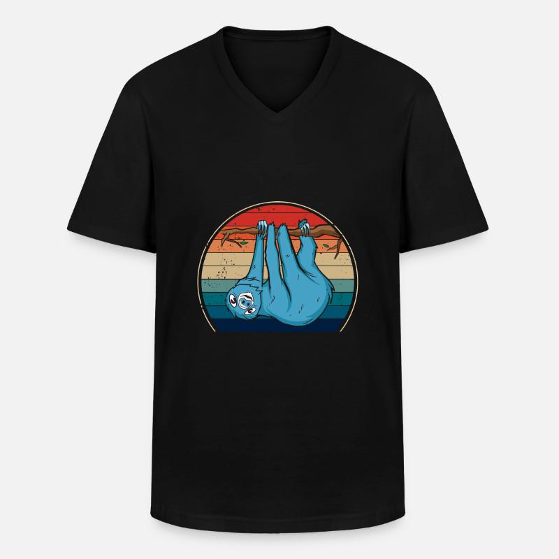Faultier - Männer-T-Shirt mit V-Ausschnitt - Schwarz