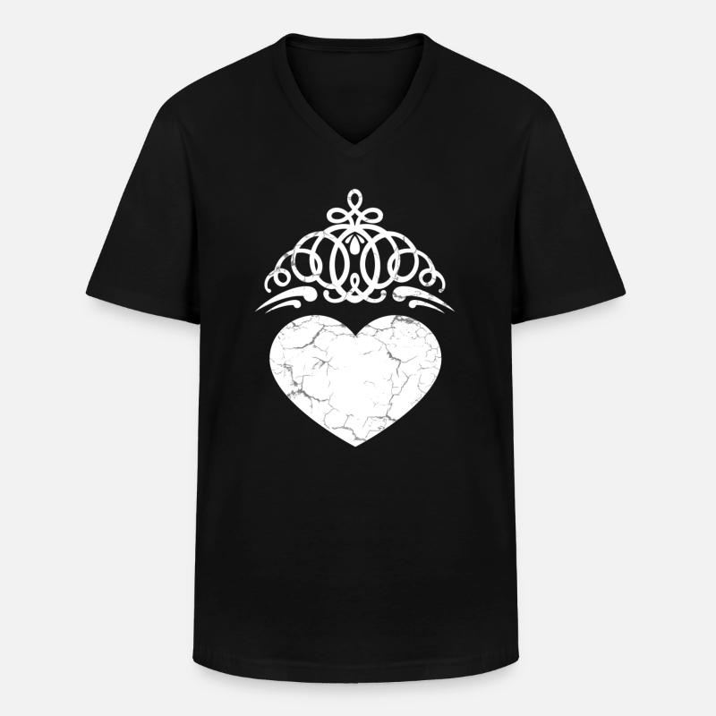 Herz - Männer-T-Shirt mit V-Ausschnitt - Schwarz