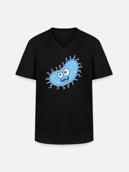 MICROBIOLOGISTE: Bactérie douce - T-shirt col V Homme - noir