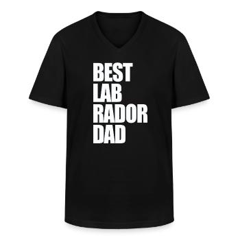 Meilleures citations drôles de chien de papa du Labrador - T-shirt col V Homme - noir - Devant - AI Model Male 178 dark (178cm)