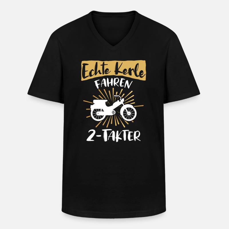 Zweitakter Moped Mofa Spruch - Männer-T-Shirt mit V-Ausschnitt - Schwarz