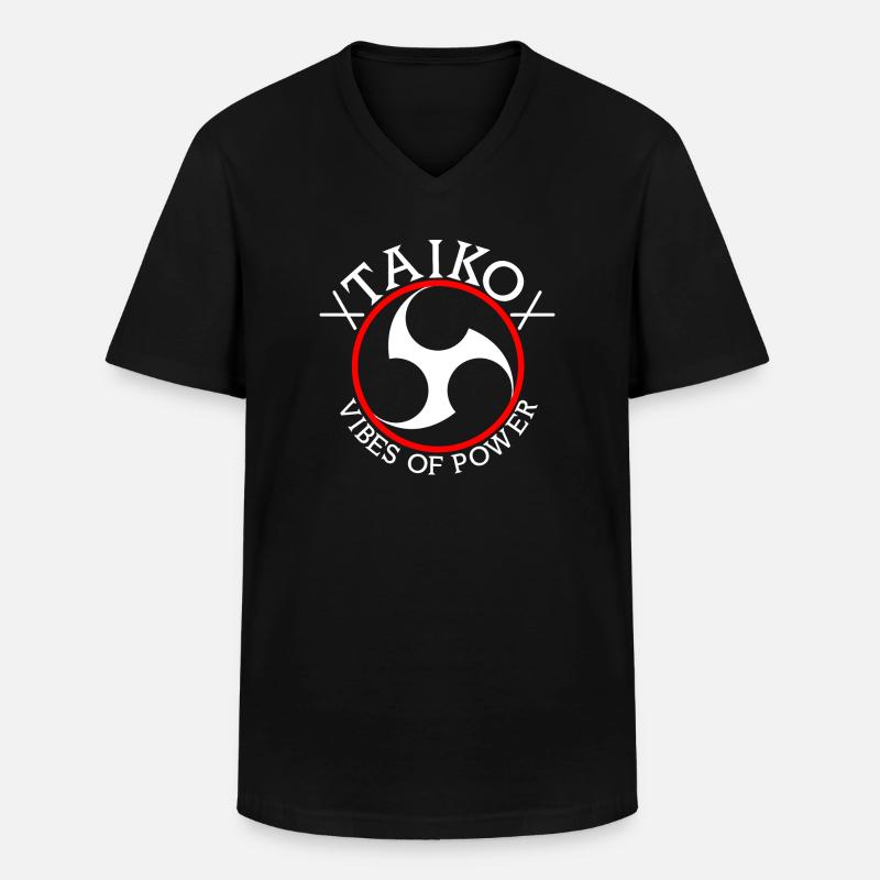 TAIKO - Männer-T-Shirt mit V-Ausschnitt - Schwarz