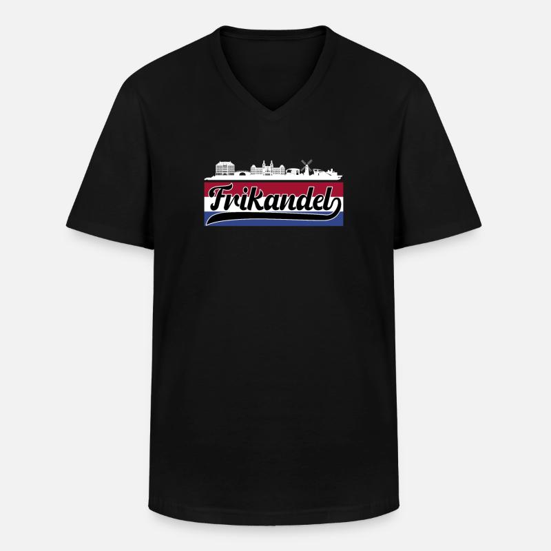 Frikandel avec drapeau holland - T-shirt col V Homme - noir