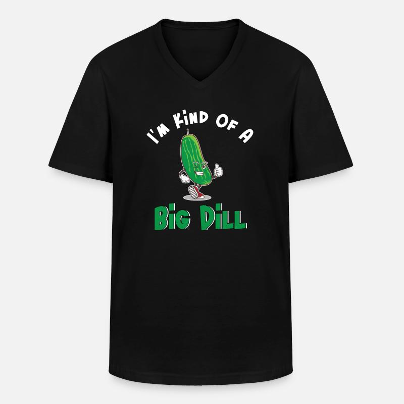 Gurke Essiggurke - Männer-T-Shirt mit V-Ausschnitt - Schwarz