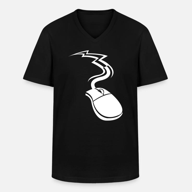 Computer Maus Design - Männer-T-Shirt mit V-Ausschnitt - Schwarz