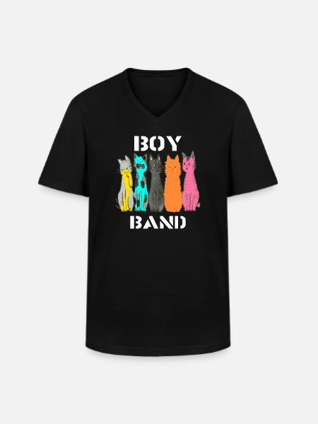 Cats Cartoon Comic Design - Men's V-Neck T-Shirt - black