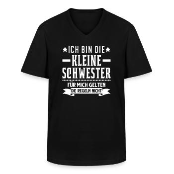 Kleine Schwester Geschwister Schwestern Geschenk - Männer-T-Shirt mit V-Ausschnitt - Schwarz - Vorne - AI Model Male 178 dark (178cm)