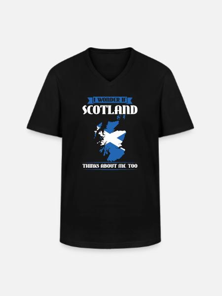 Skotland Flag Skotland Gave - Klassisk herre T-shirt med V-udskæring - sort